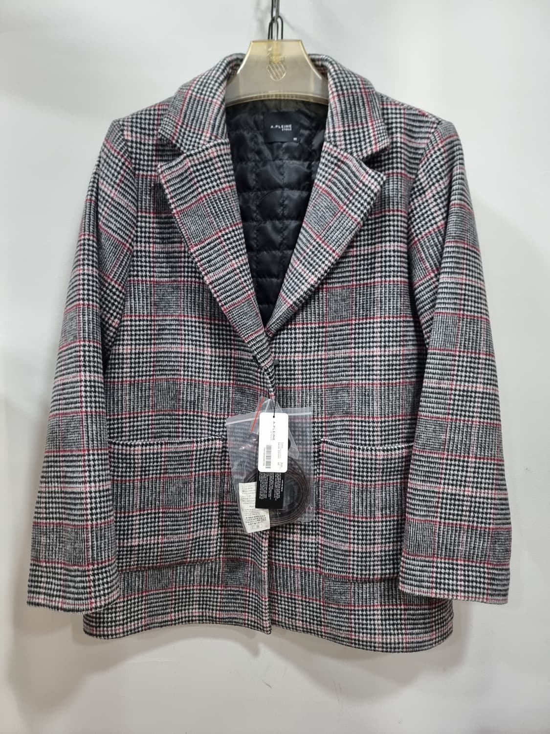 새상품] A.PLEINE 체크 모혼방 자켓 (C946 상품이미지1