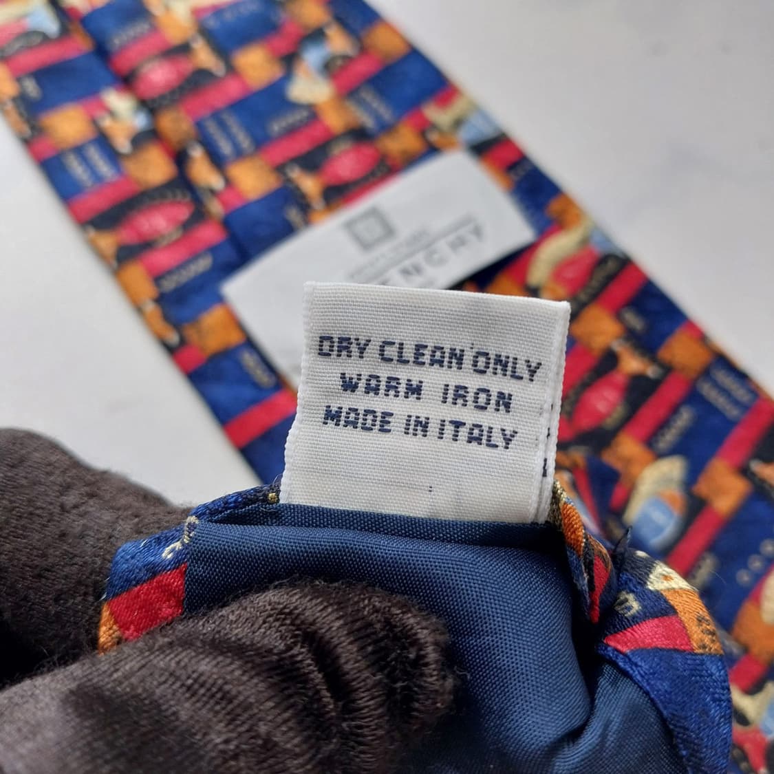 지방시 실크 블루 아트 패턴 넥타이 9.7cm A+등급 K2559 상품이미지10