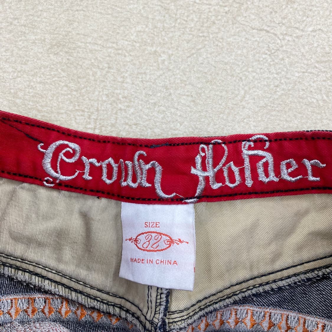  크라운홀더 빈티지 Y2K 풀자수 데님 팬츠(30)  ﻿ 상품이미지8