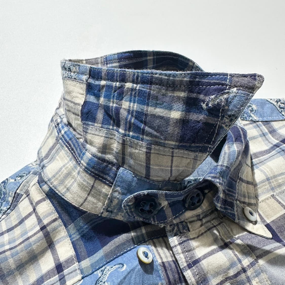 스펙테이터 마드라스 체크 페이즐리 패치워크 워크 셔츠 상품이미지5