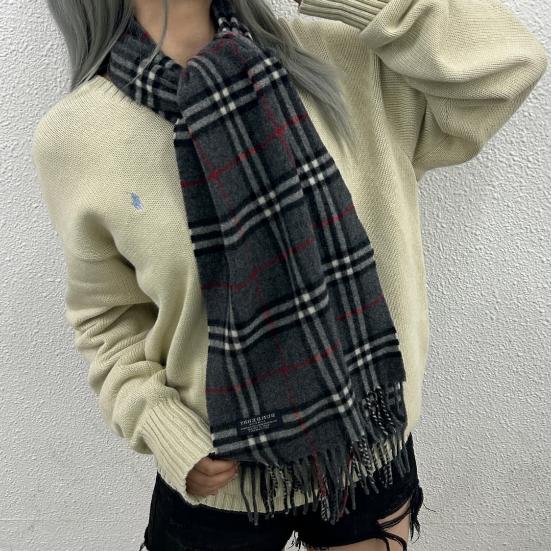 버버리 그레이 노바체크 메리노울 머플러 상품이미지1