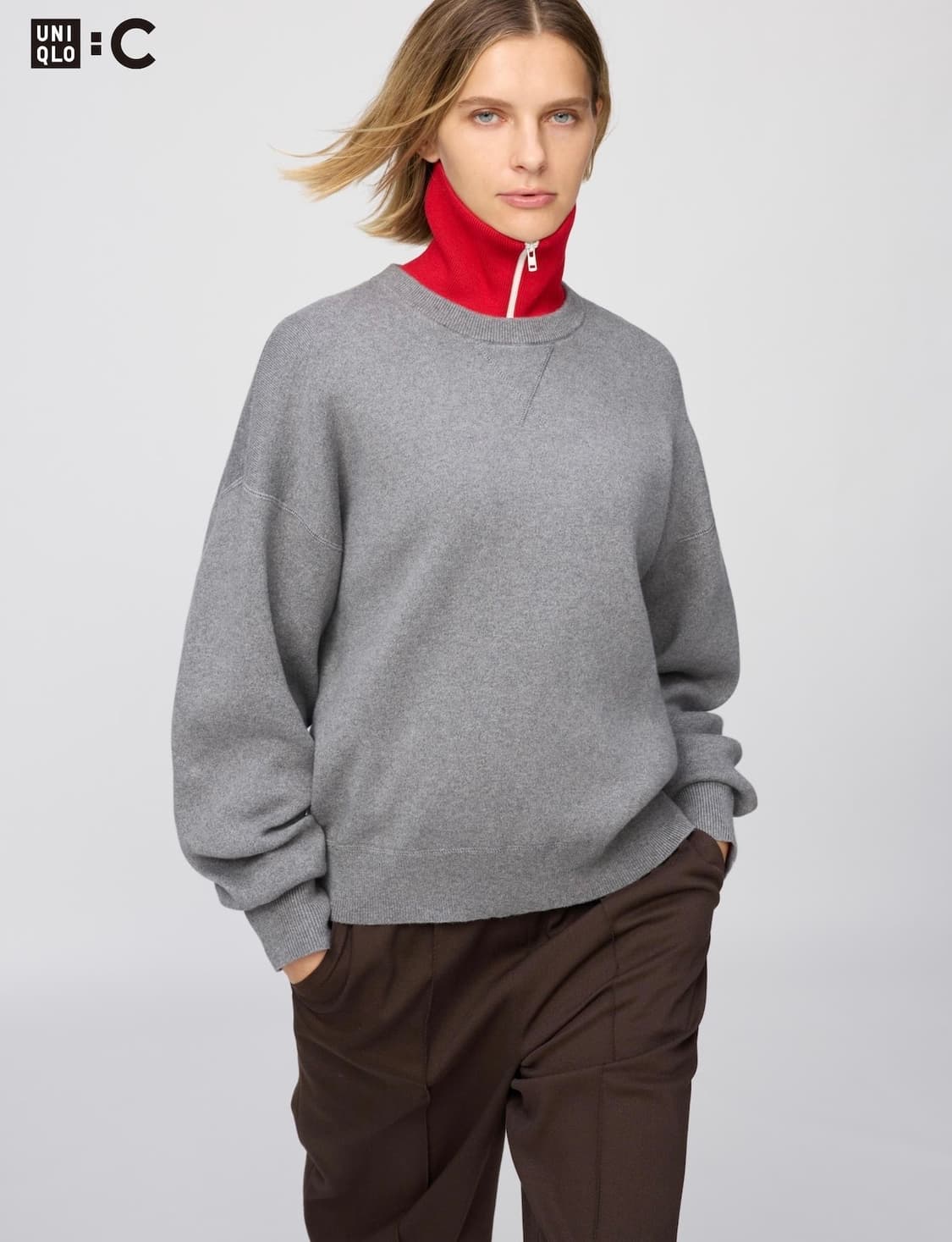 유니클로C 스무드코튼 크루넥 스웨터 맨투맨 니트 판매 양도 상품이미지1