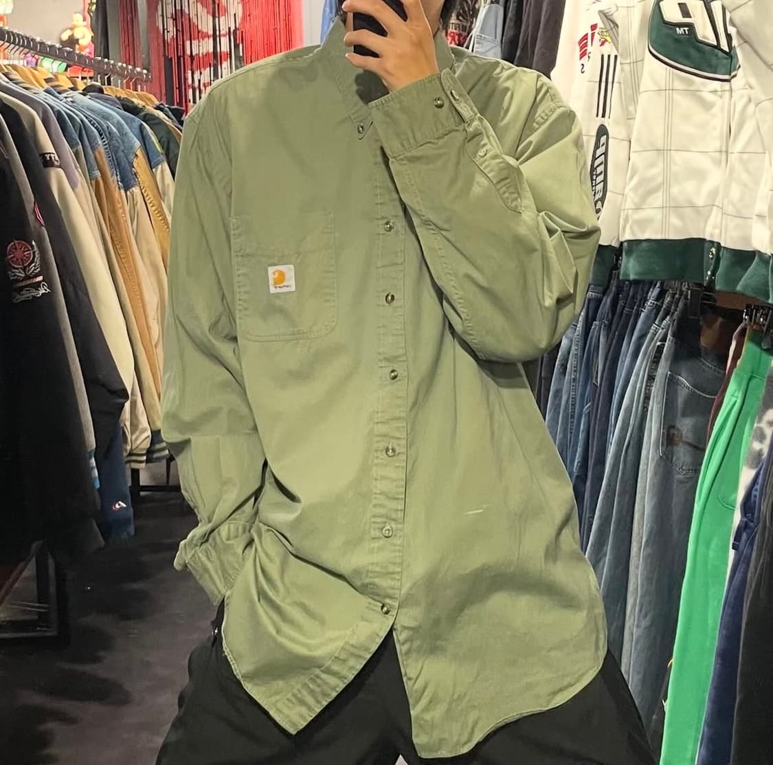[IM] carhartt 칼하트 올리브 긴팔셔츠 상품이미지1