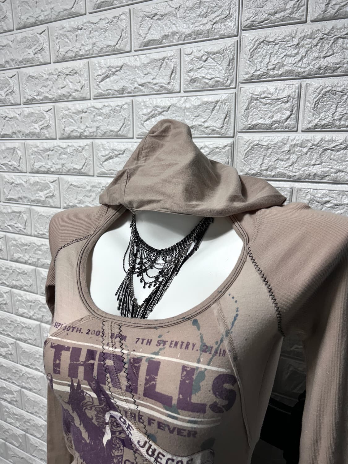 00‘s Y2K skinny minnie 그래픽 롱슬리브 후디 상품이미지5