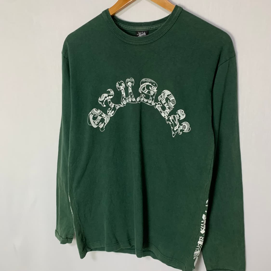 스투시 STUSSY 빈티지 패턴 긴팔 티셔츠 롱슬리브 그린 M 상품이미지2