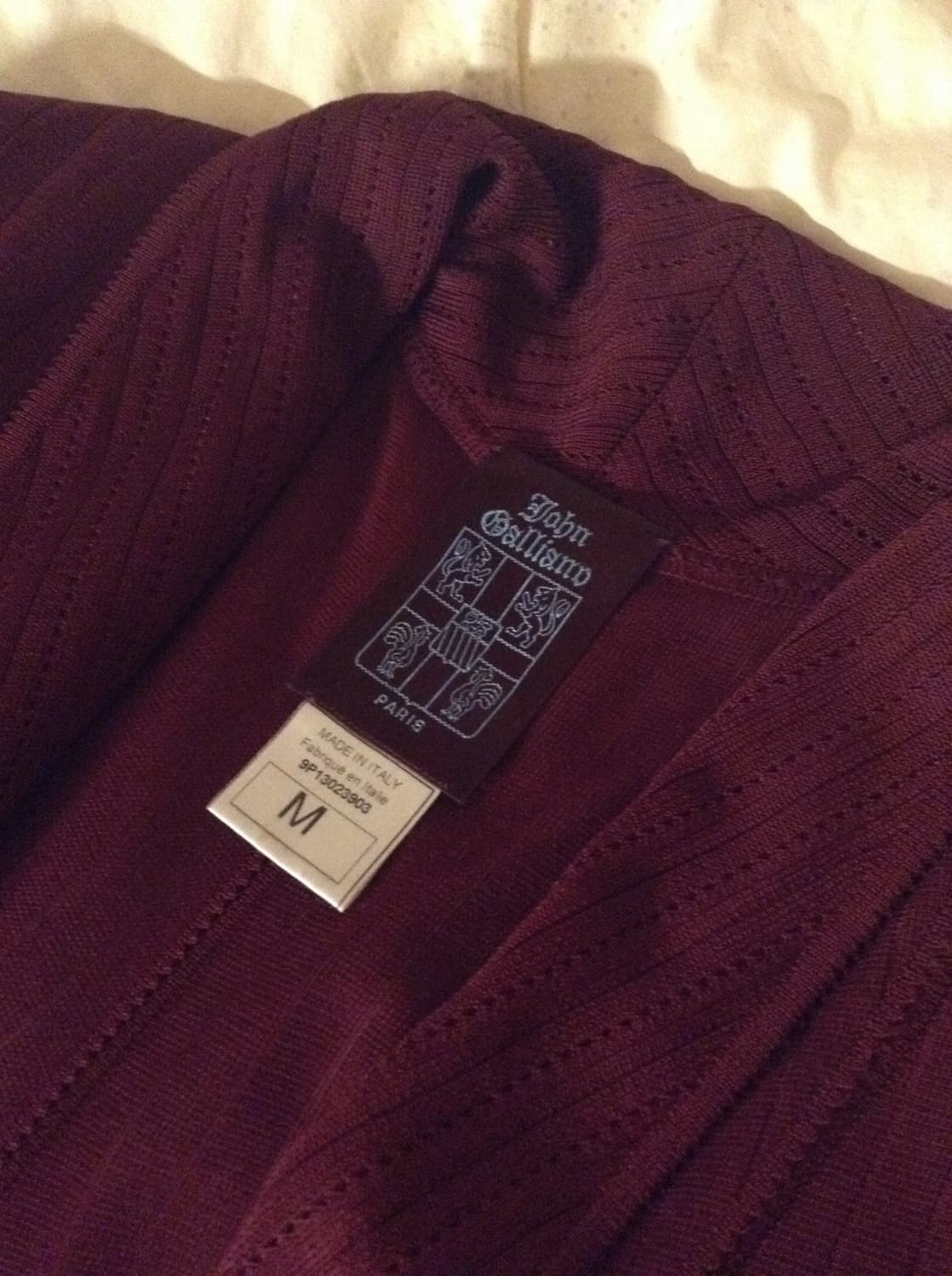 John Galliano burgundy ruched cardigan 상품이미지2