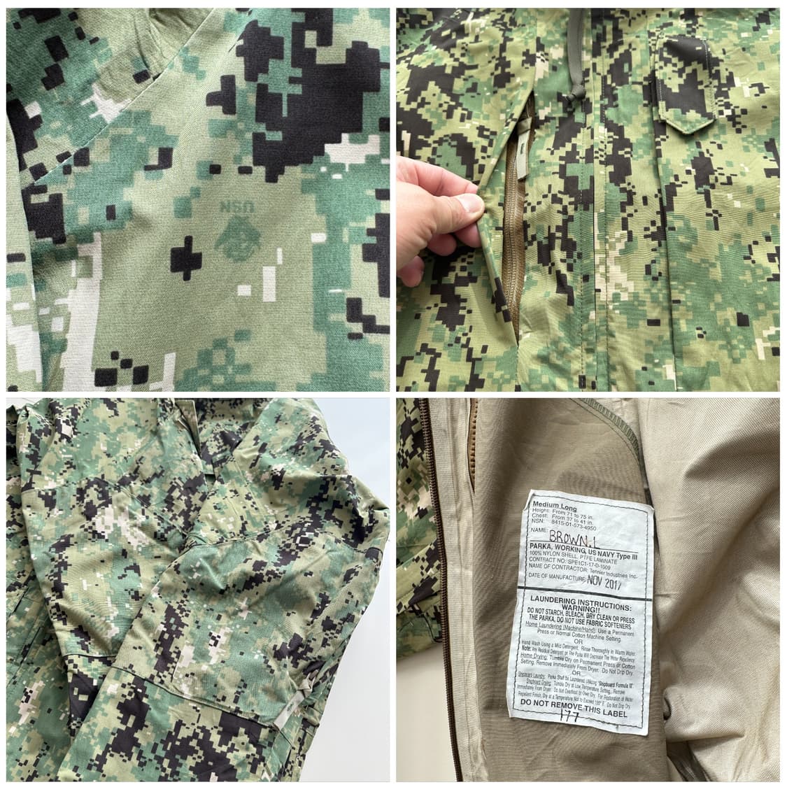 US NAVY usn 네이비씰  고어텍스 AOR2 타입3 파카 상품이미지6