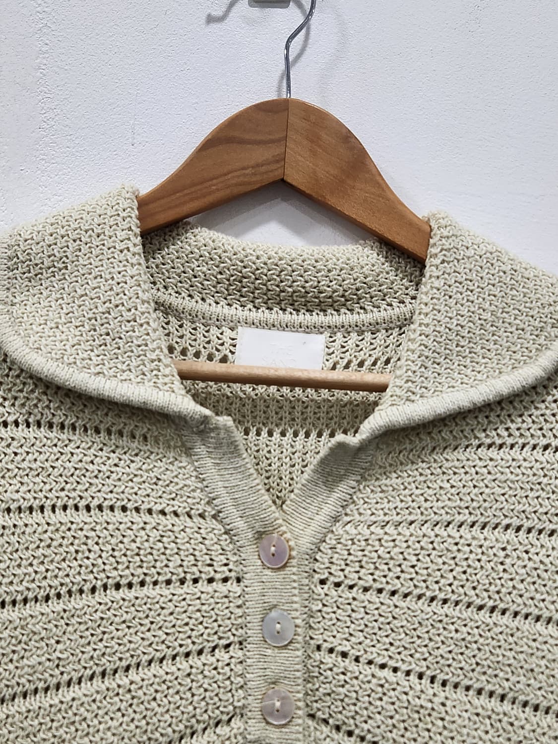 [F] 더샌드 the sand 반팔 카라 니트 연그린 상품이미지3