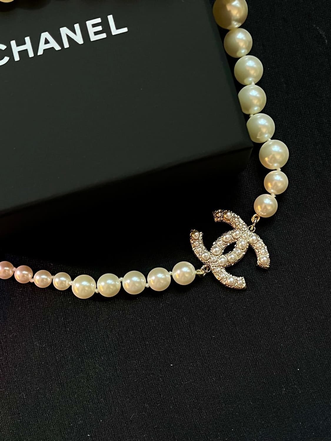 샤넬 정품 CC 빈티지 진주 업사이클링 네크리스 상품이미지4