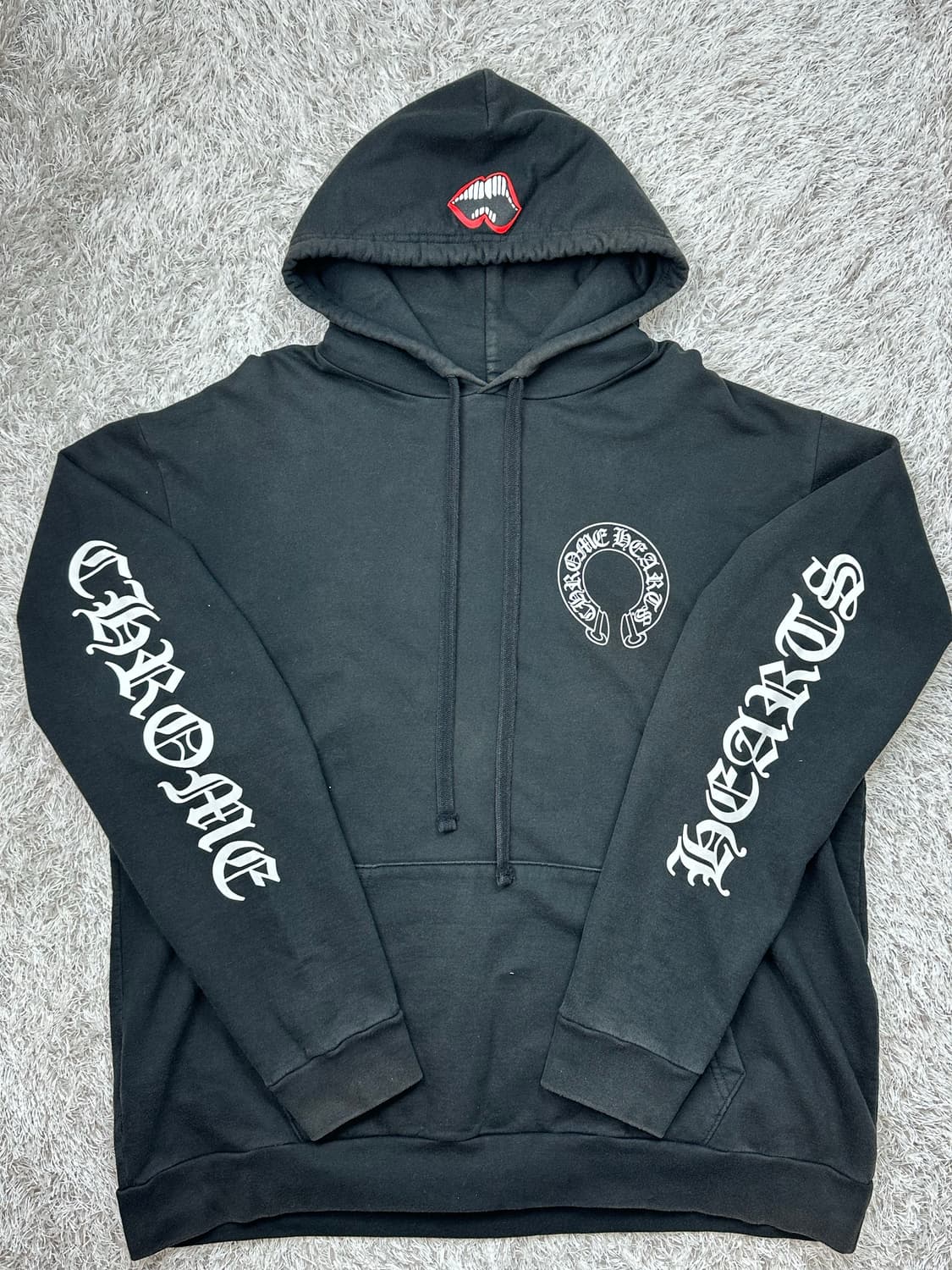 [XL] 정품 크롬하츠 매티보이 홀스슈 후드 블랙 상품이미지2