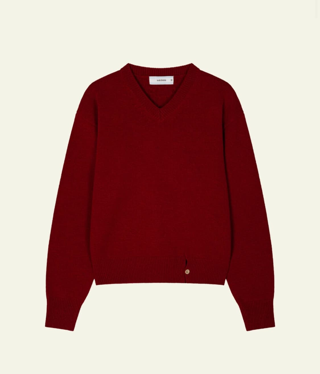 웨이비니스 하이 타이드 브이넥 니트 레드 2 상품이미지1