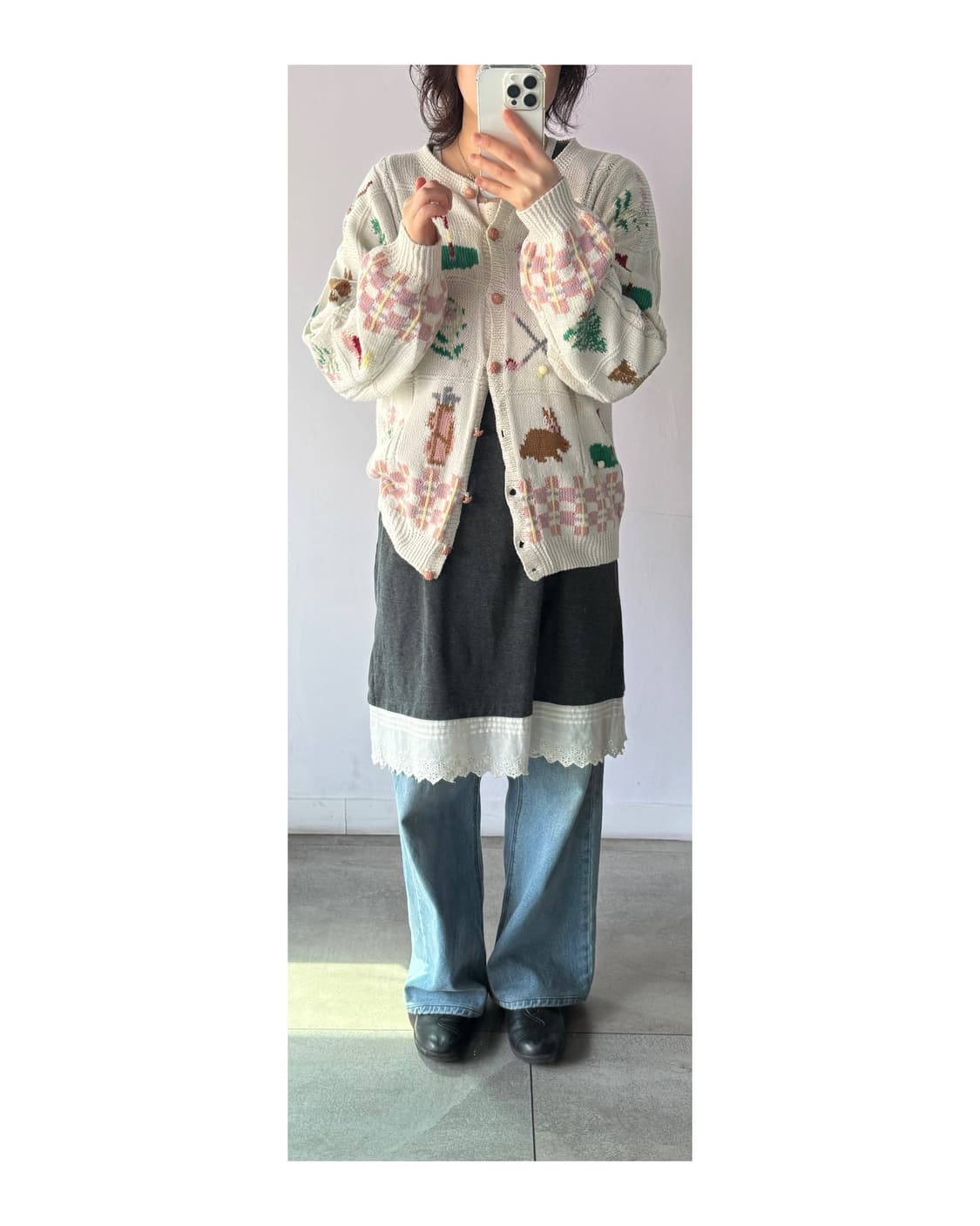 빈티지 토끼 가디건 코튼가디건 상품이미지5