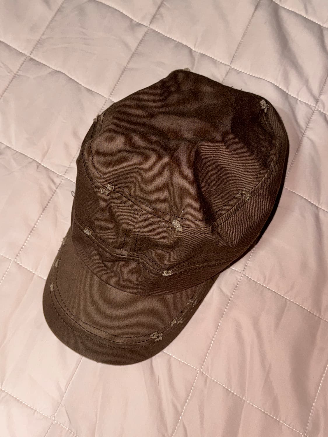 빈티지 데미지 워크캡 브라운 상품이미지1