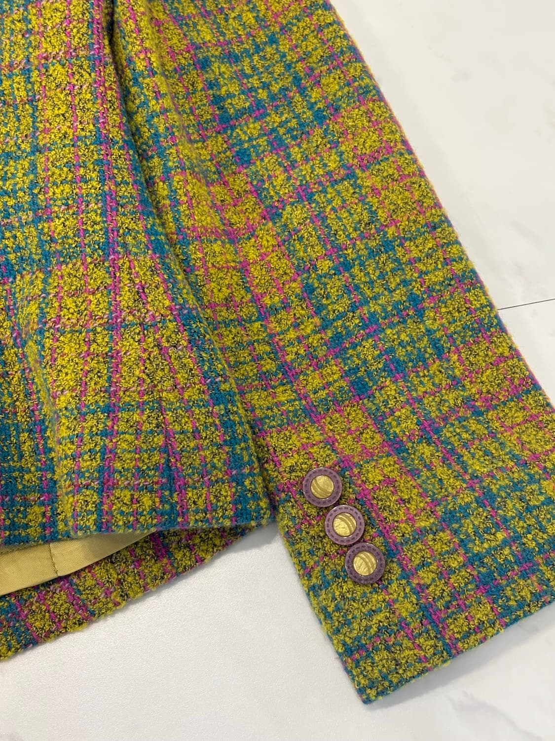 vintage wool checkered jacket 상품이미지6