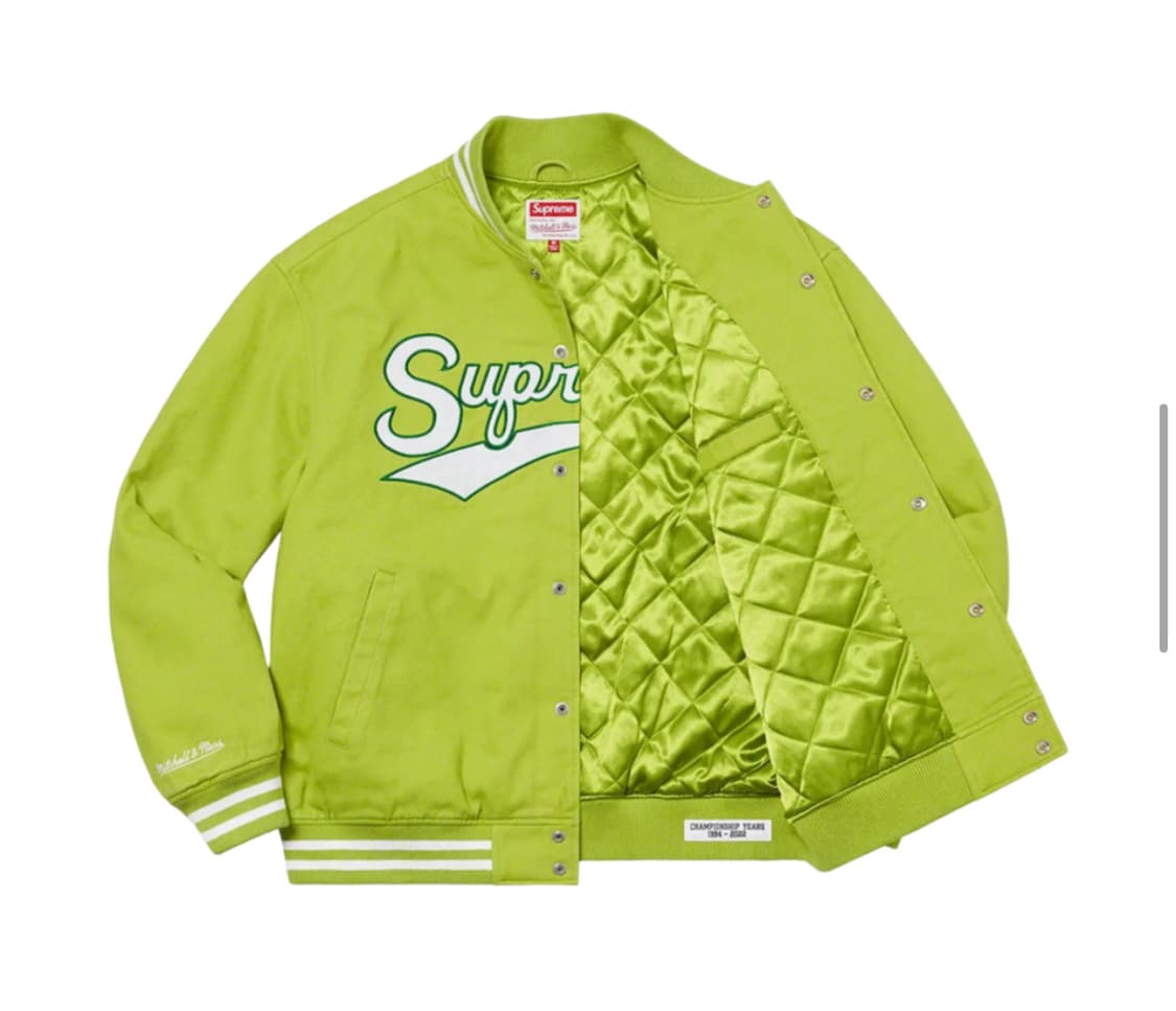 슈프림 미첼 & 네스 도우보이 트윌 바시티 자켓 그린 - 22FW 상품이미지2