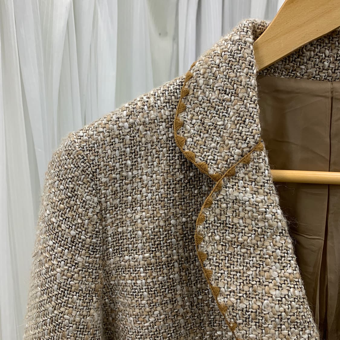 일본 빈티지 트위드 패턴 쓰리버튼 자켓 1683 상품이미지2