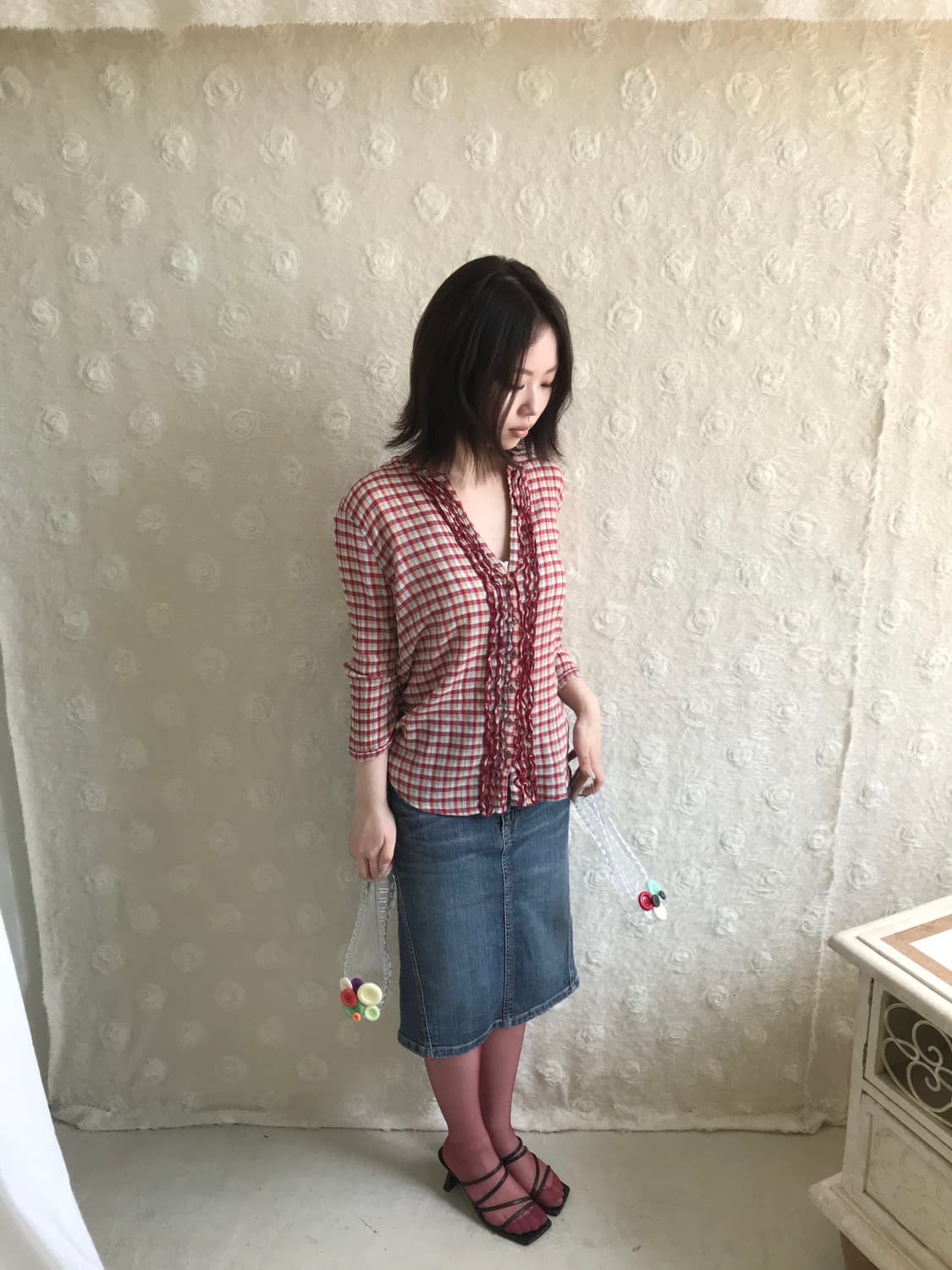 Hollister 레드 체크 7부 셔츠 상품이미지2