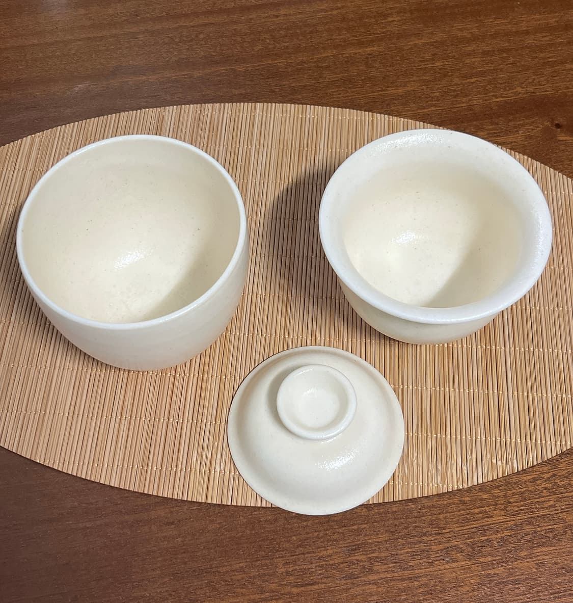 위엔시 크림색 개완 잔+개완 세트 상품이미지2