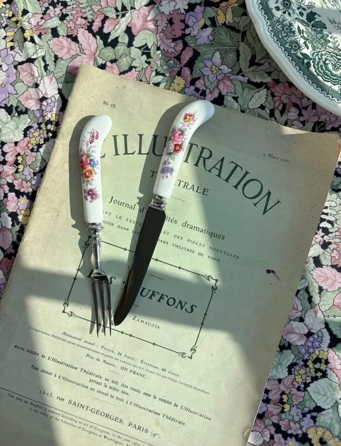 영국 빈티지 로얄크라운더비 나이프&포크세트 상품이미지1