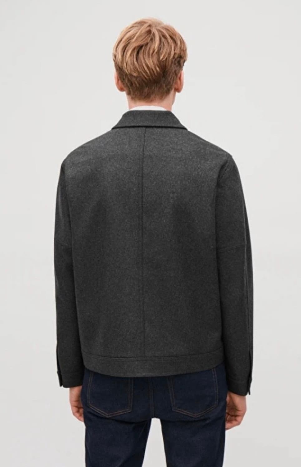 COS 코스 숏 울 자켓 다크 그레이 XL 상품이미지3
