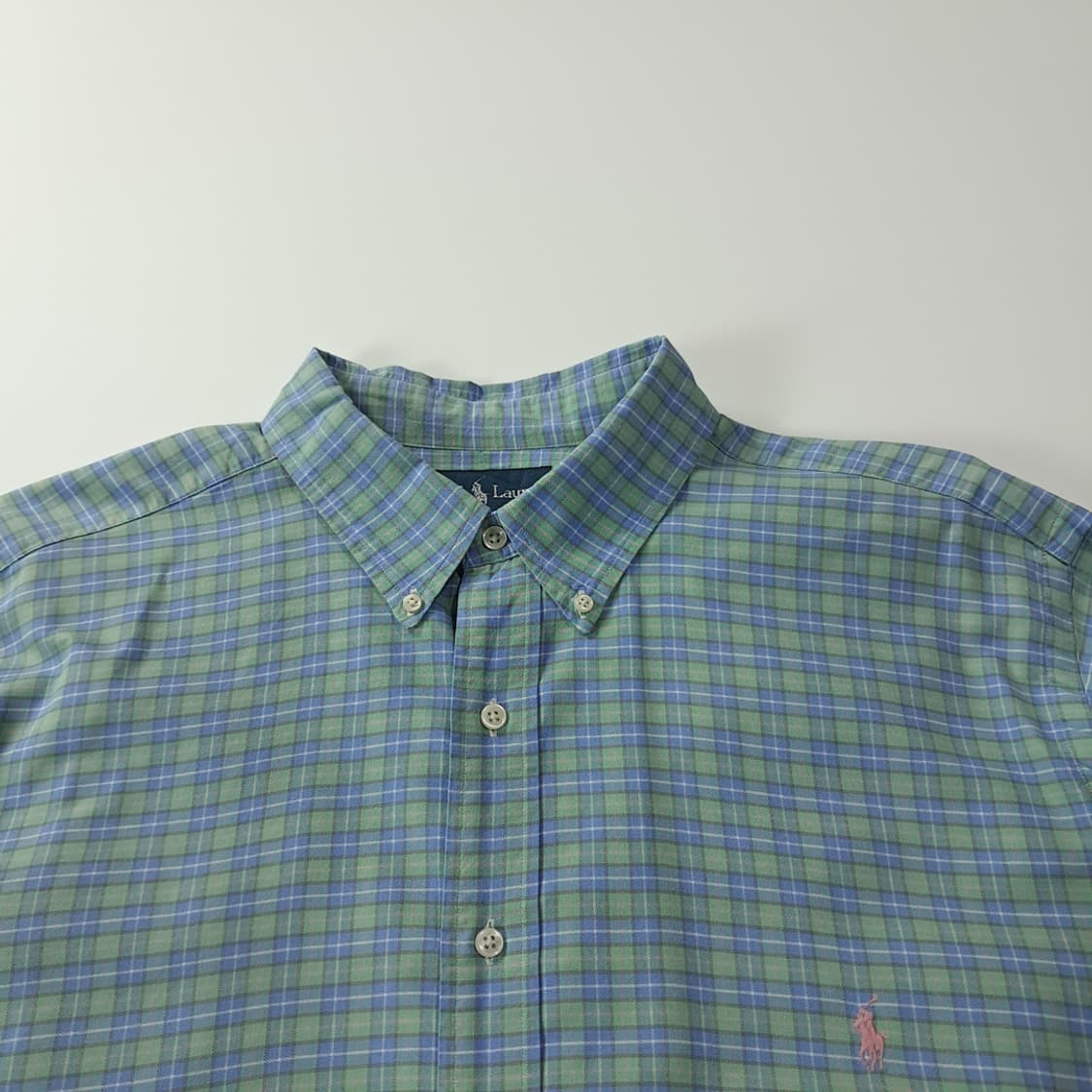 CK306 2XB 폴로 90s 스몰플래드체크 핑크포니 셔츠 남방 상품이미지2