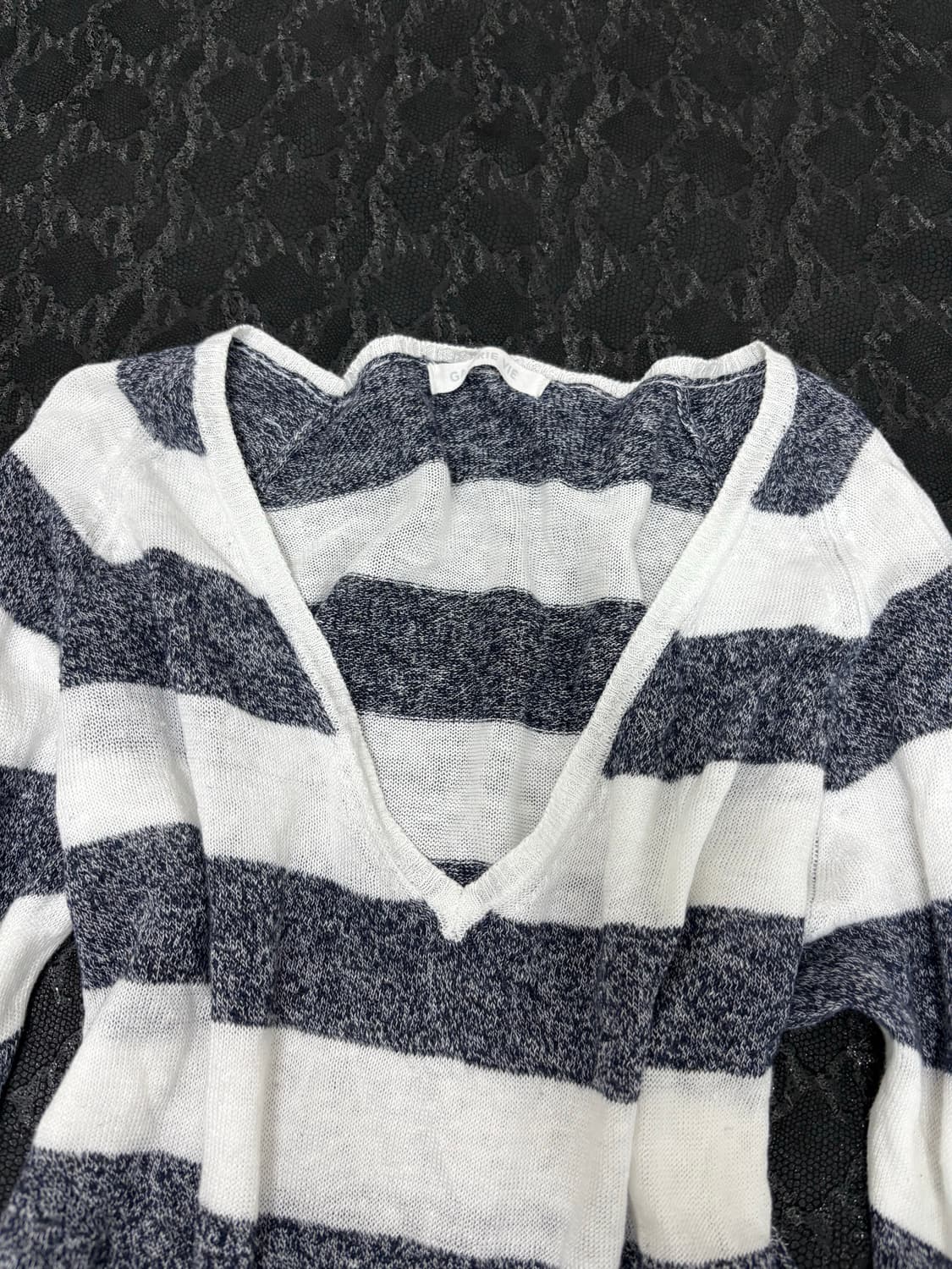 “Vintage”V-Neck Stripe Sleeve 상품이미지5