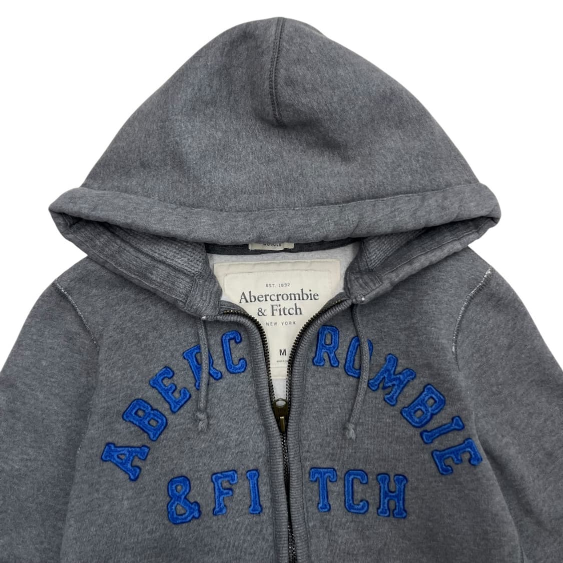 아베크롬비 블루 센터로고 차콜 후드집업 M 상품이미지4