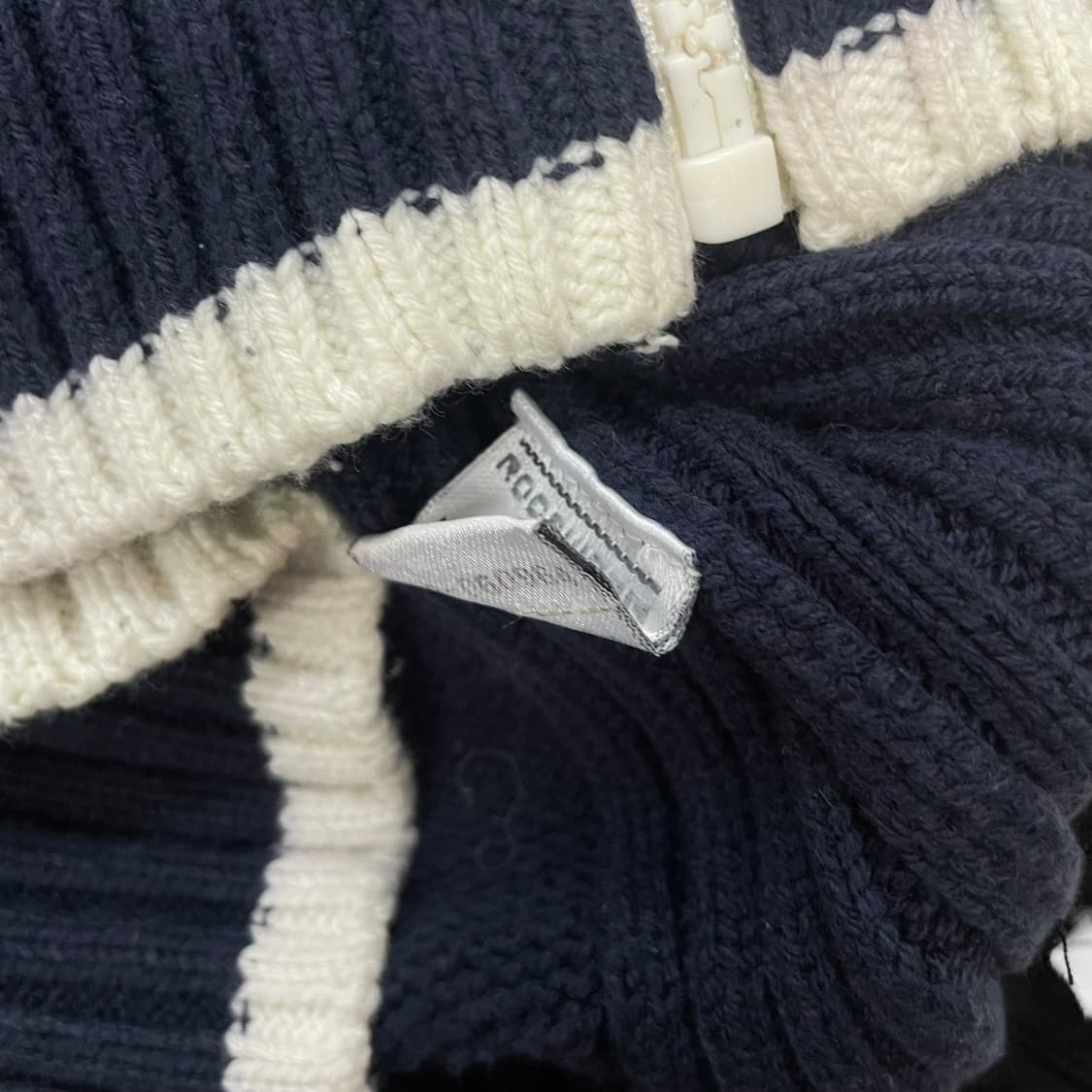 로카웨어 올드스쿨 크롭 니트 집업 네이비 상품이미지5