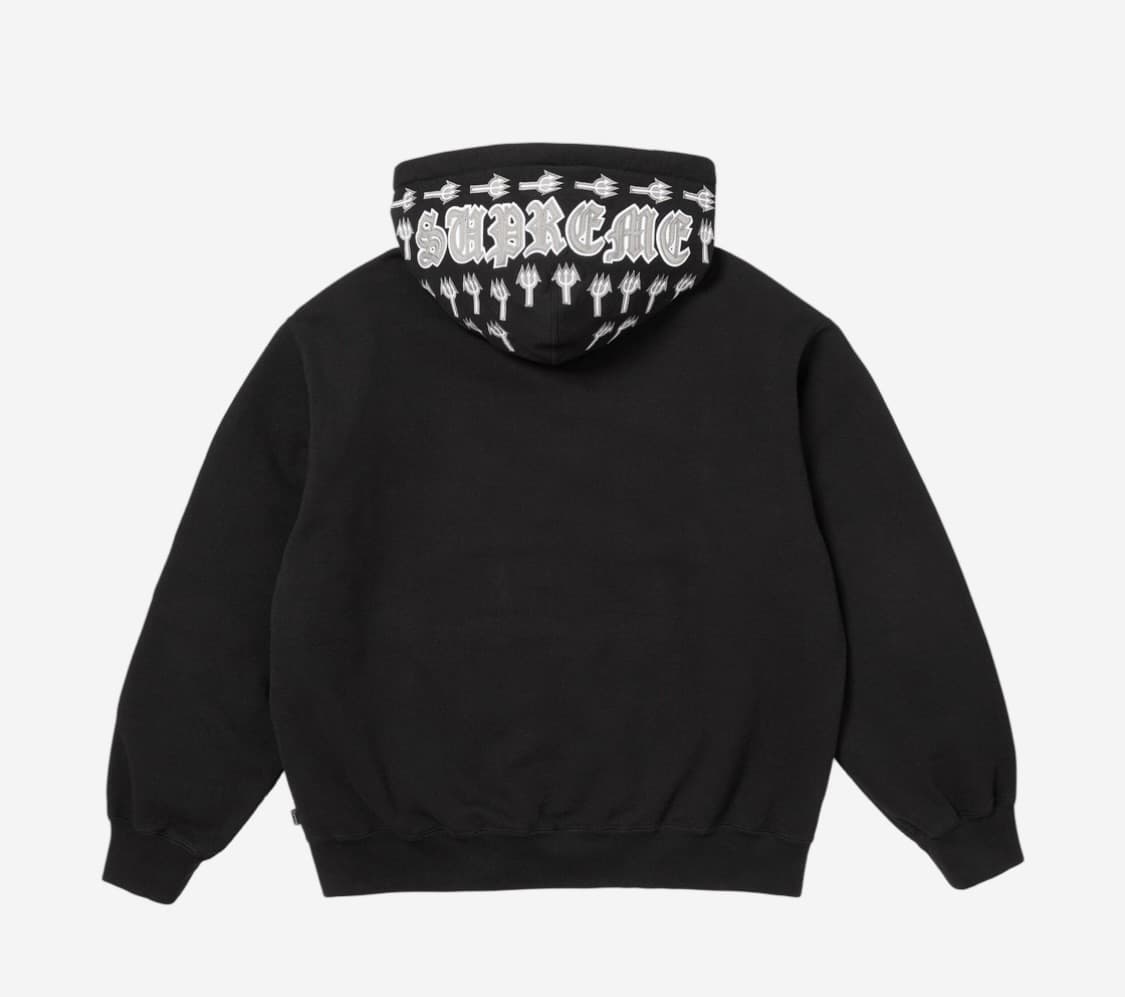 슈프림 리그 챔스 집업 후드 스웨트셔츠 블랙 - 25FW 상품이미지2