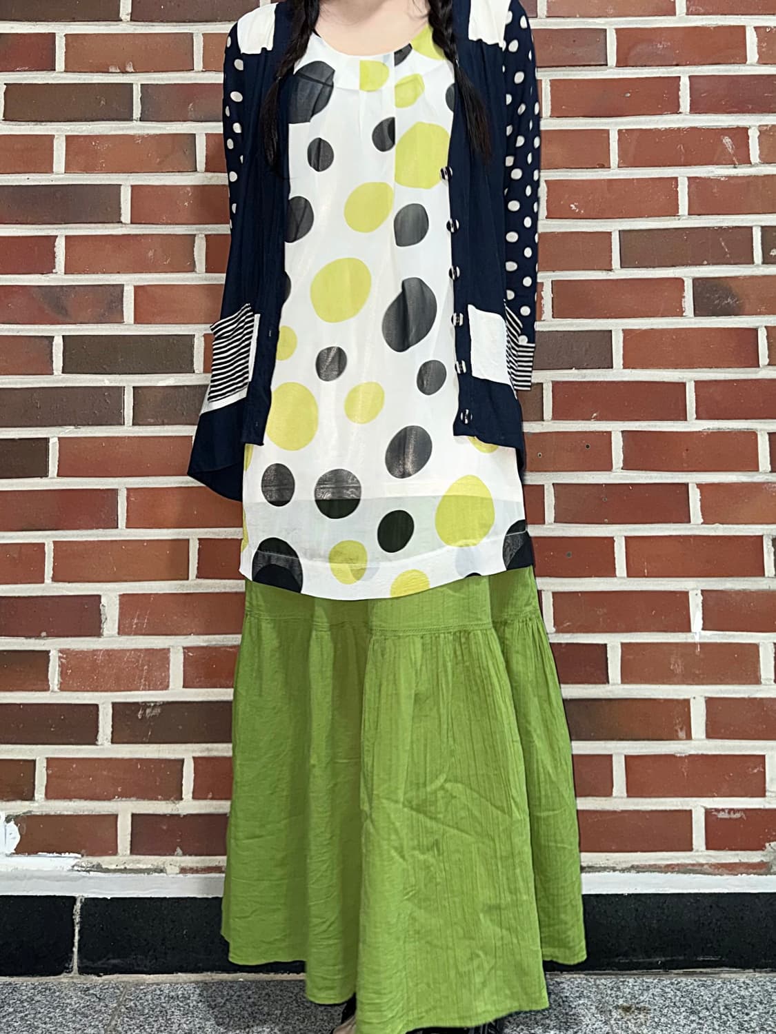 풋과일 도트 소녀 빈티지 코디세트 3pcs 상품이미지6