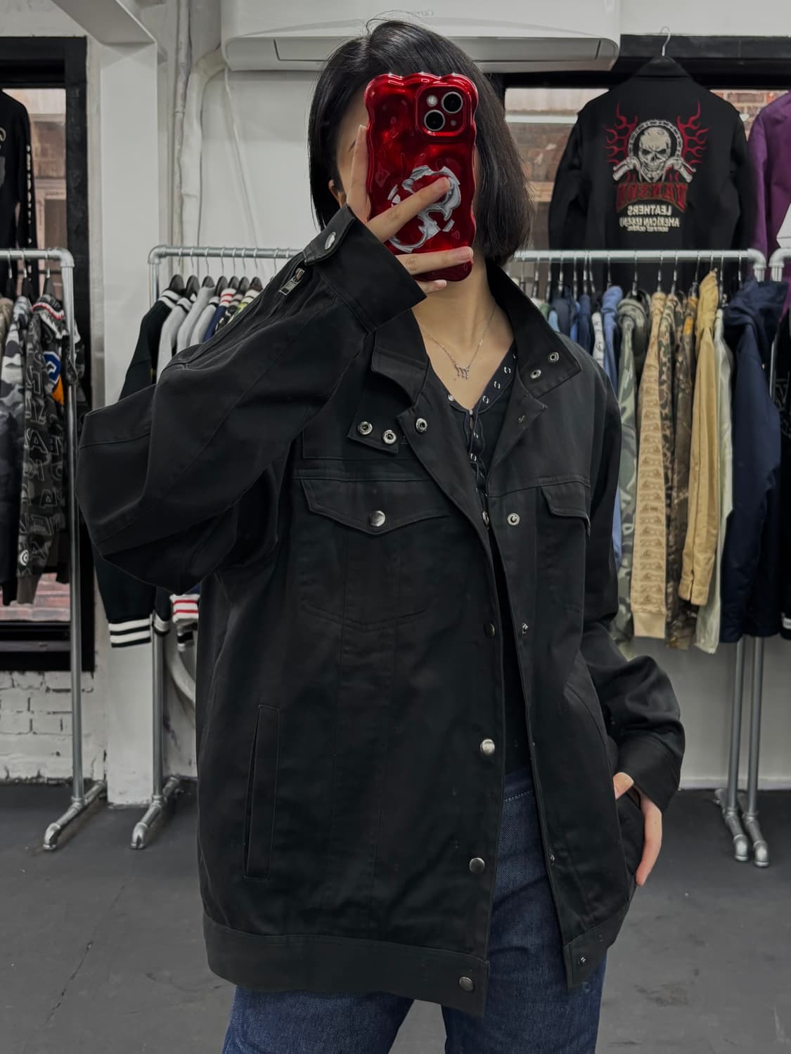 카라쿠리 타마시 오리엔탈 하이넥 코튼 자켓 상품이미지3