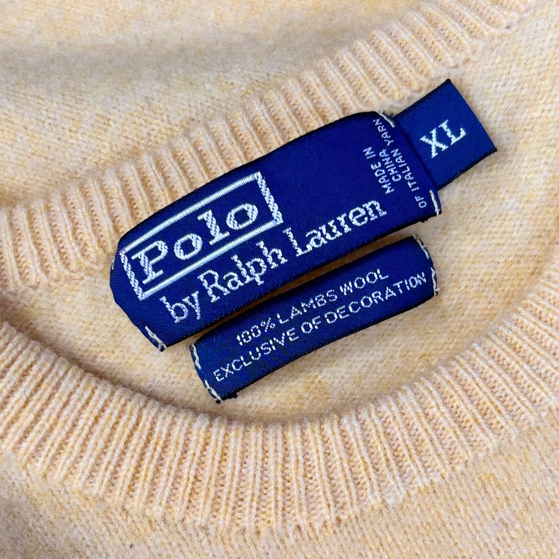 폴로 병아리 옐로 램스울 노랑색 니트 XL 상품이미지6