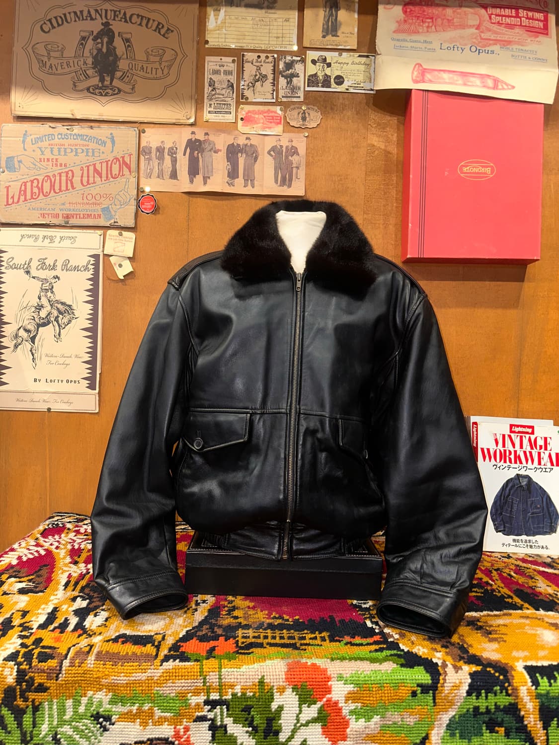 ( 2XL ) 가죽자켓 봄버자켓 레더자켓 항공점퍼 G-1가죽자켓 상품이미지3