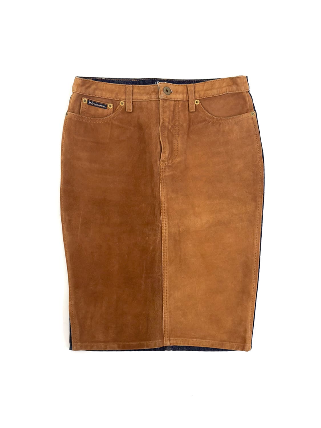 Dolce&Gabbana Suede Panel Denim Skirt/40 상품이미지1