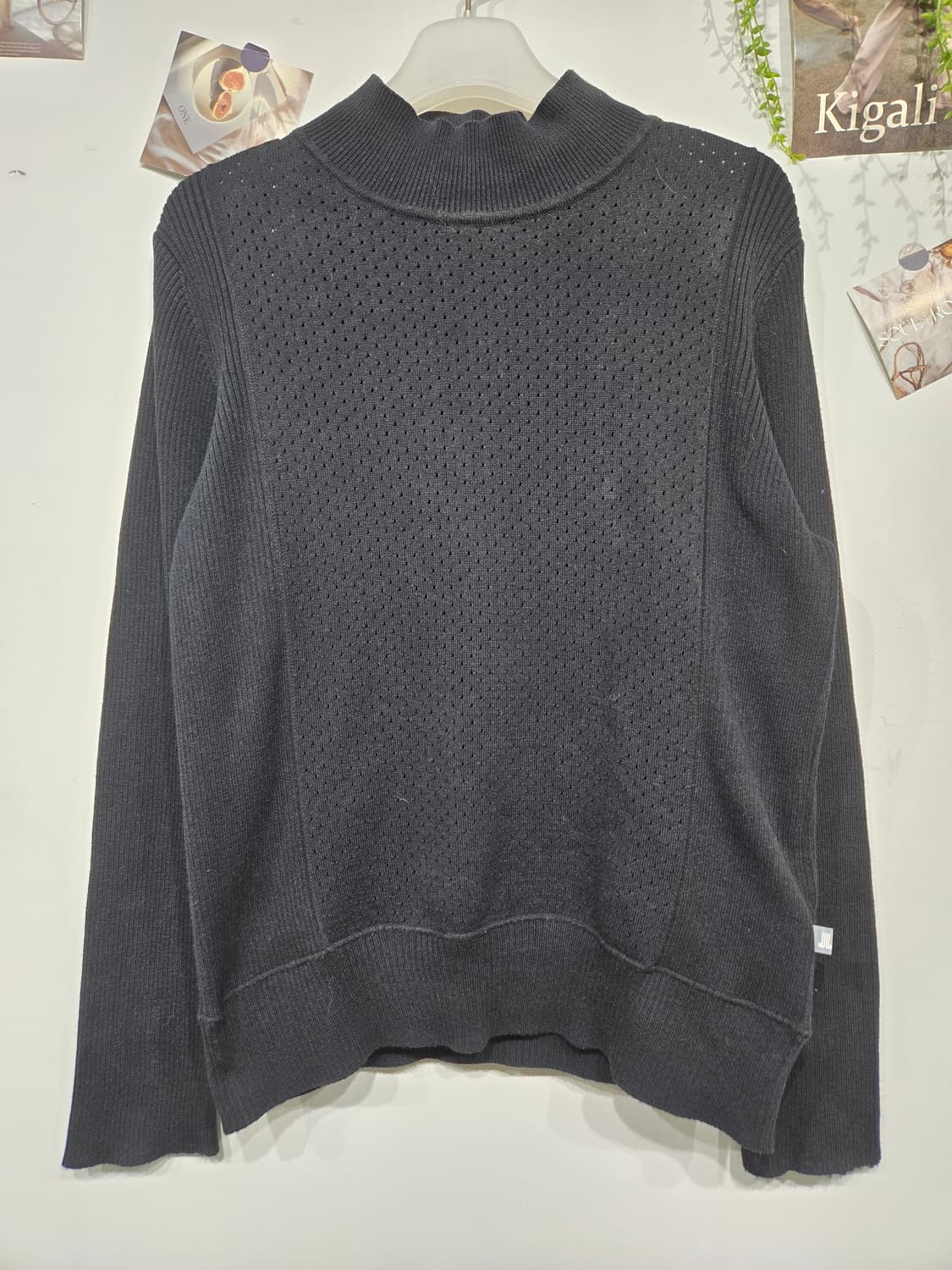 랑방 블랙 하이넥 니트 풀오버 상품이미지3