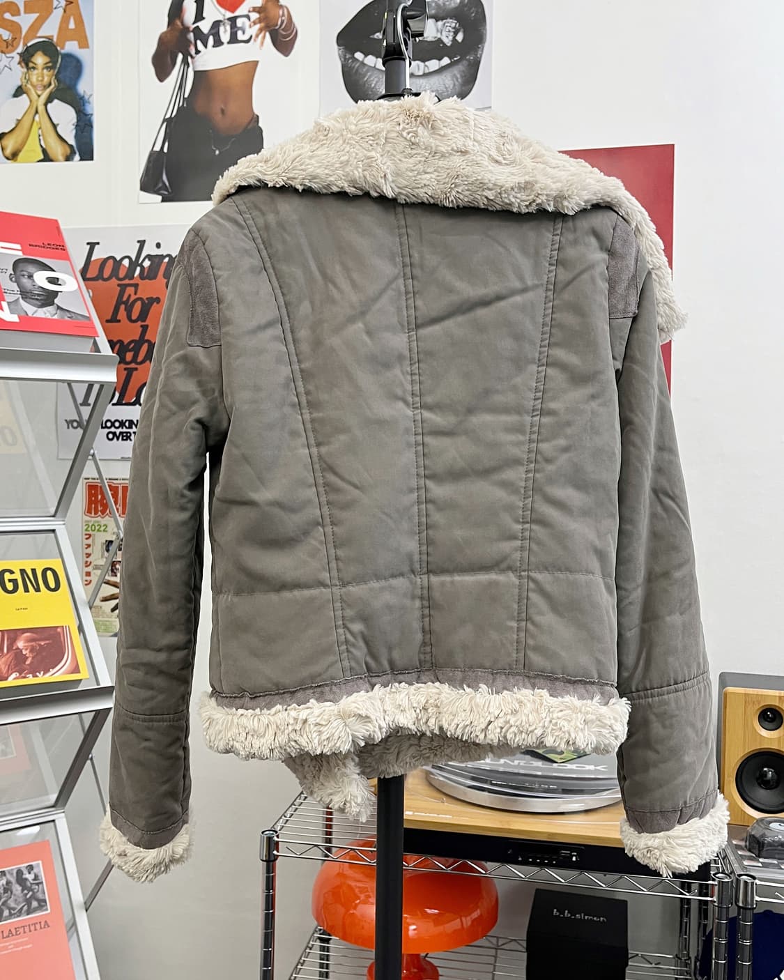 올드빈티지 그레이 양털 무스탕 점퍼 상품이미지7