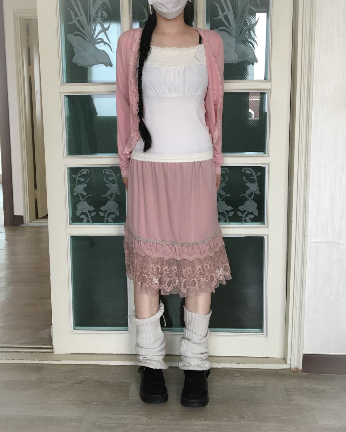 axes femme lace trimming skirt 상품이미지3