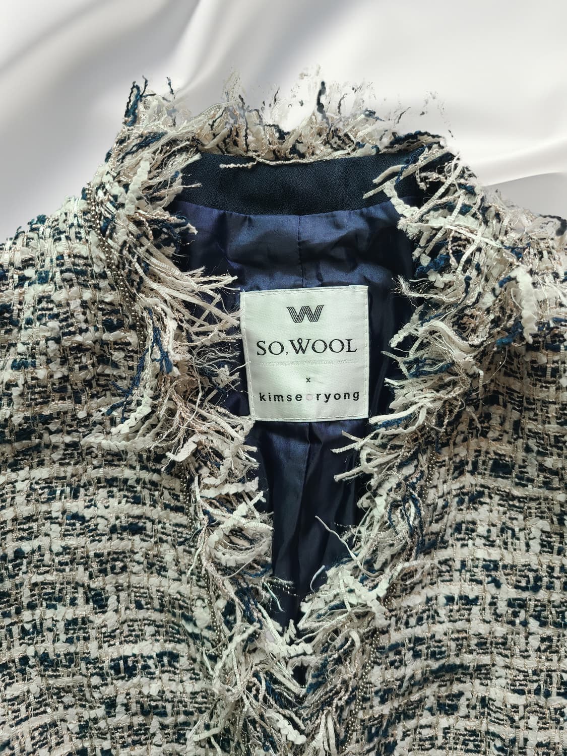정품/새상품급 쏘울 SO.WOOL X 김서룡 트위드 자켓 (77) 상품이미지3