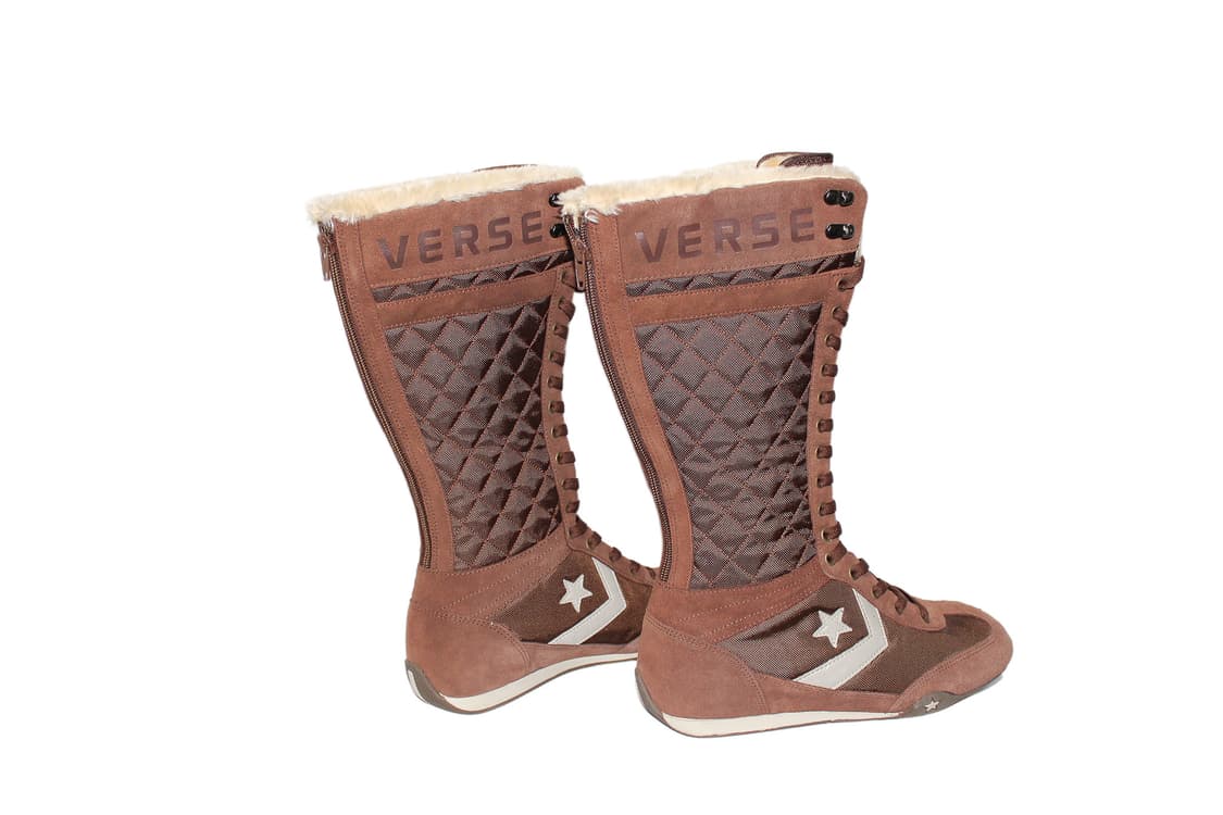 2000s Converse 컨버스 퍼 시어링 패널 롱 부츠 상품이미지4