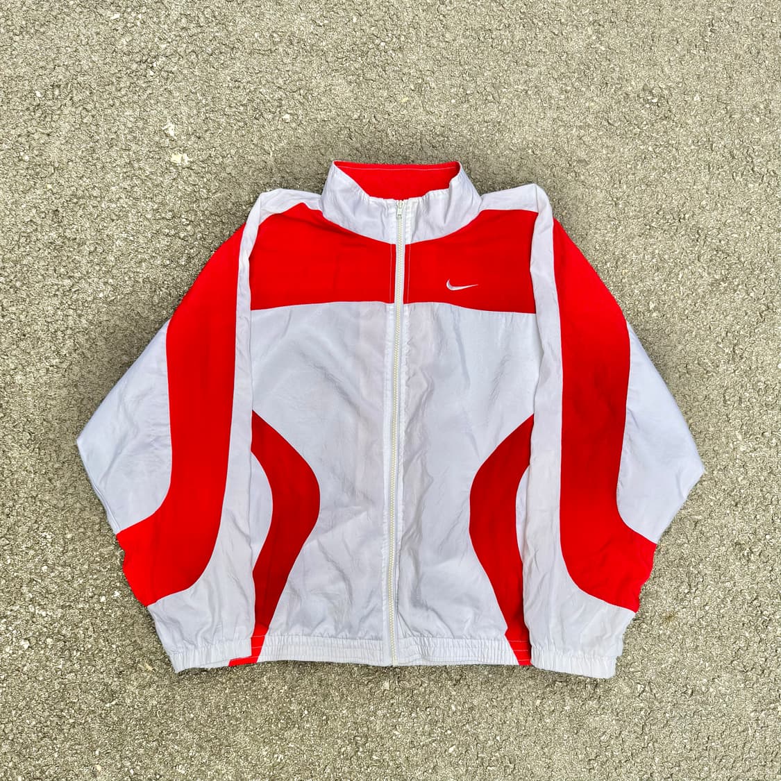 90s 나이키 대대장 올드스쿨 흰빨 트랙자켓 오버핏 바람막이 XL 상품이미지1
