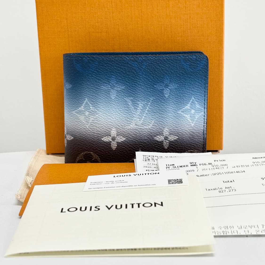 [OS]루이비통 슬렌두 월렛 블루 모노그램 반지갑 상품이미지1