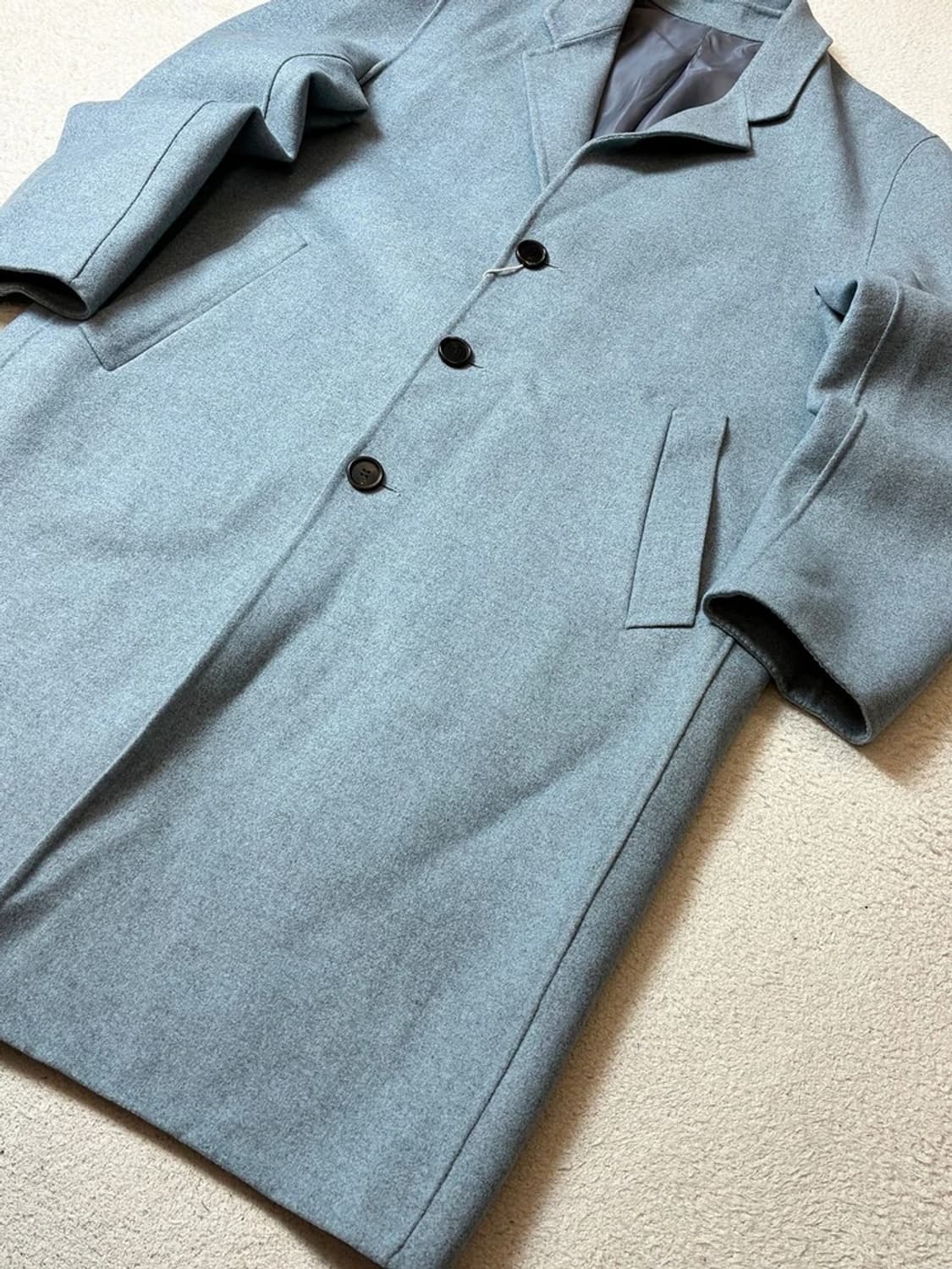 솔리드옴므 스카이블루 세미오버핏 핸드메이드 코트 PN7969 상품이미지3