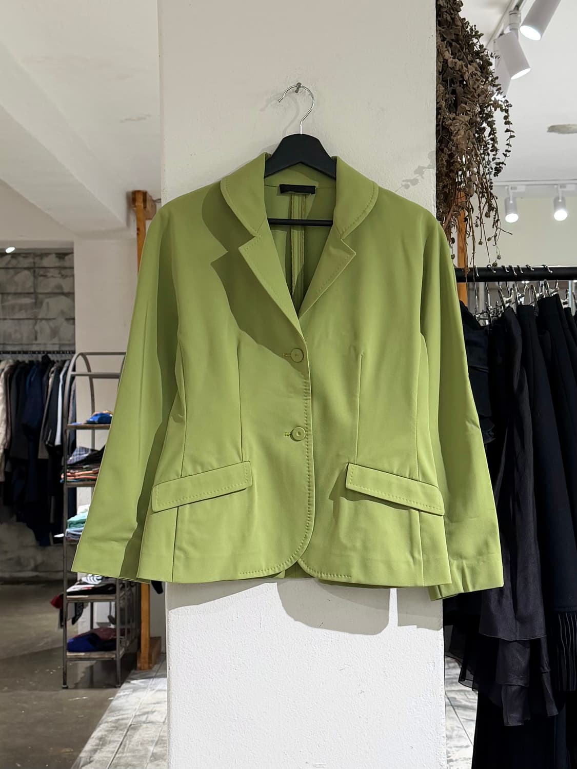 프라다 그린 폴리에스터 포켓 자켓/미디스커트 셋업 상품이미지2