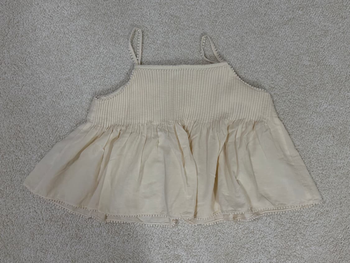 [킨더살몬] Pintuck Lace Sleeveless Top (크림) 상품이미지5