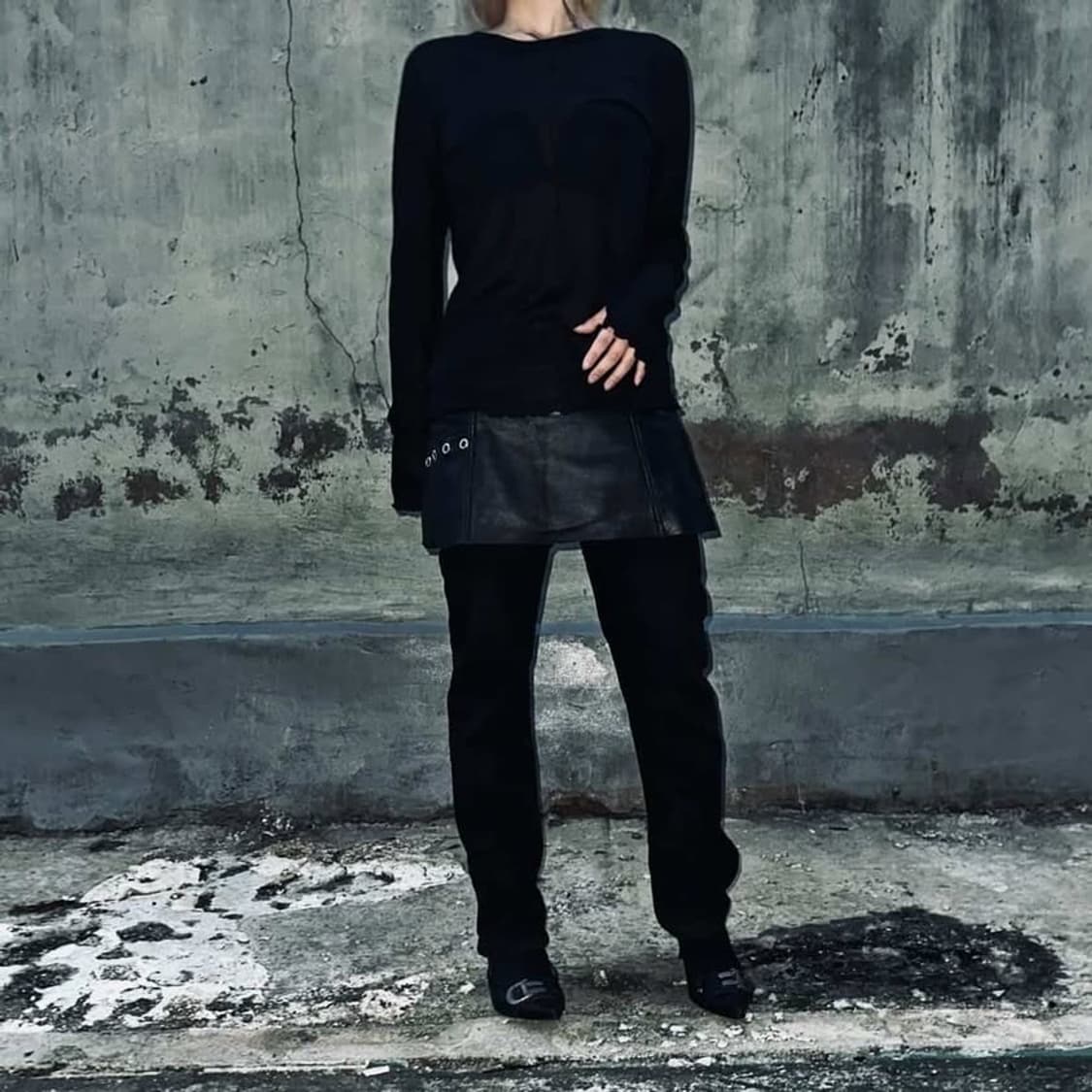 [Custom] Cutted leather mini skirt 상품이미지4