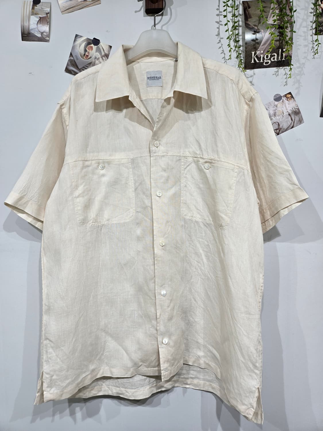 지방시 아이보리 린넨 반팔 남방 셔츠 상품이미지3