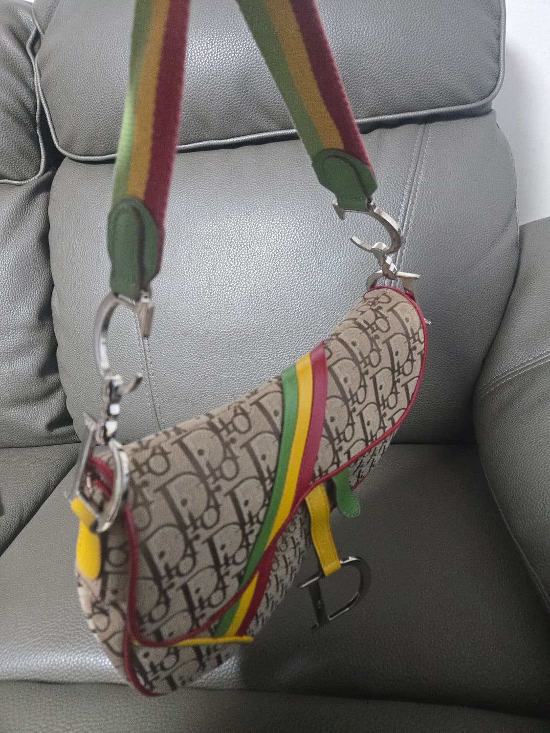 (S급)디올 한정판 오블리크 라스타 새들백 상품이미지3