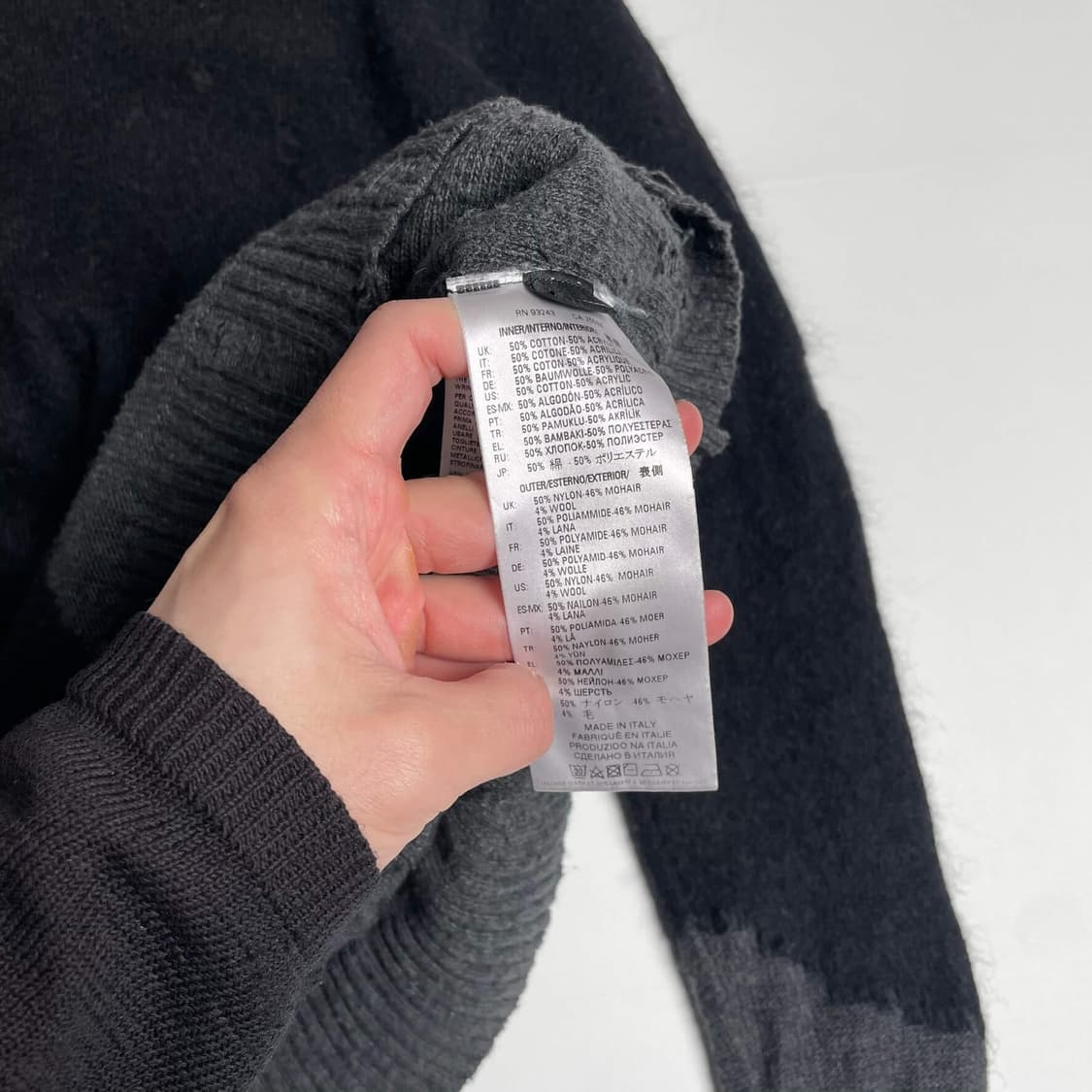 Diesel 블랙 모헤어 레이어드 그런지 니트 상품이미지7
