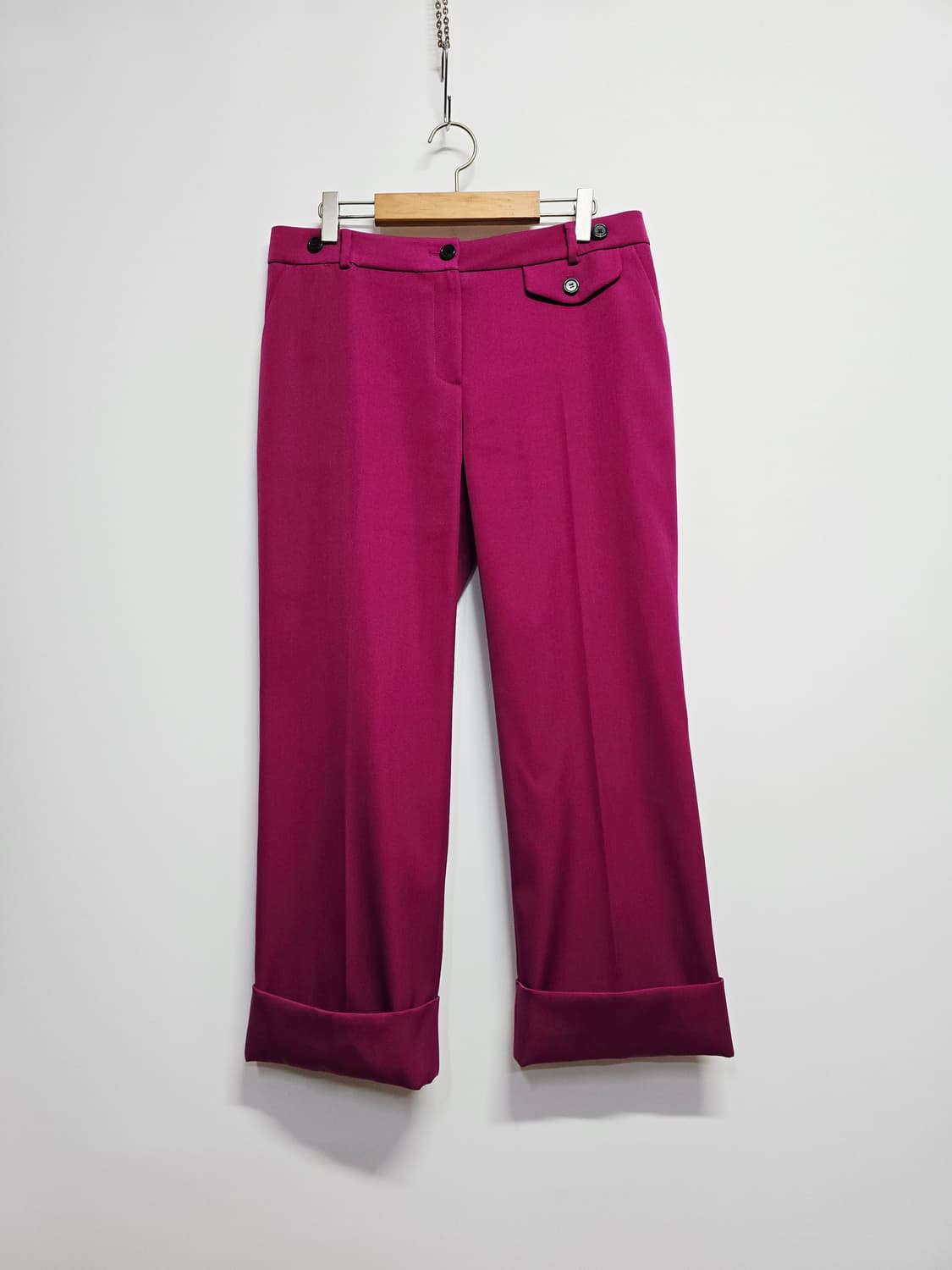 미샤 자주색 롤업 와이드 팬츠 상품이미지1