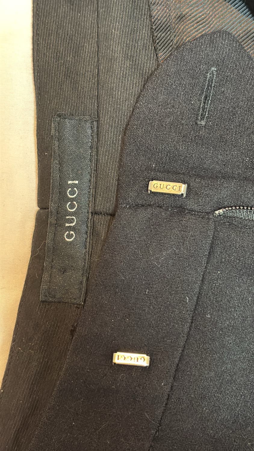 Gucci 구찌 레더 포인트 플레어 울 팬츠 상품이미지6